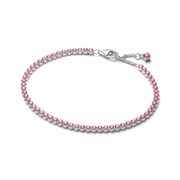 Pandora Timeless 925 Sterling Silver Small Pink Tennis Bracelet 593927C02-18