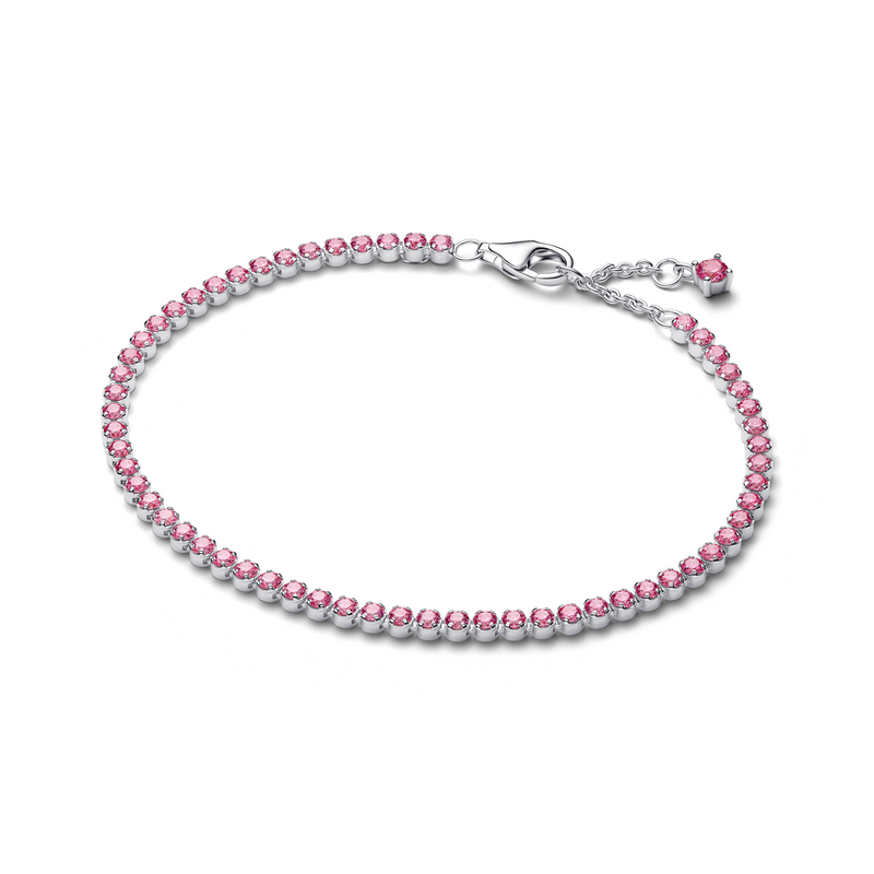 Pandora Timeless 925 Sterling Silver Small Pink Tennis Bracelet 593927C02-18-zoom-