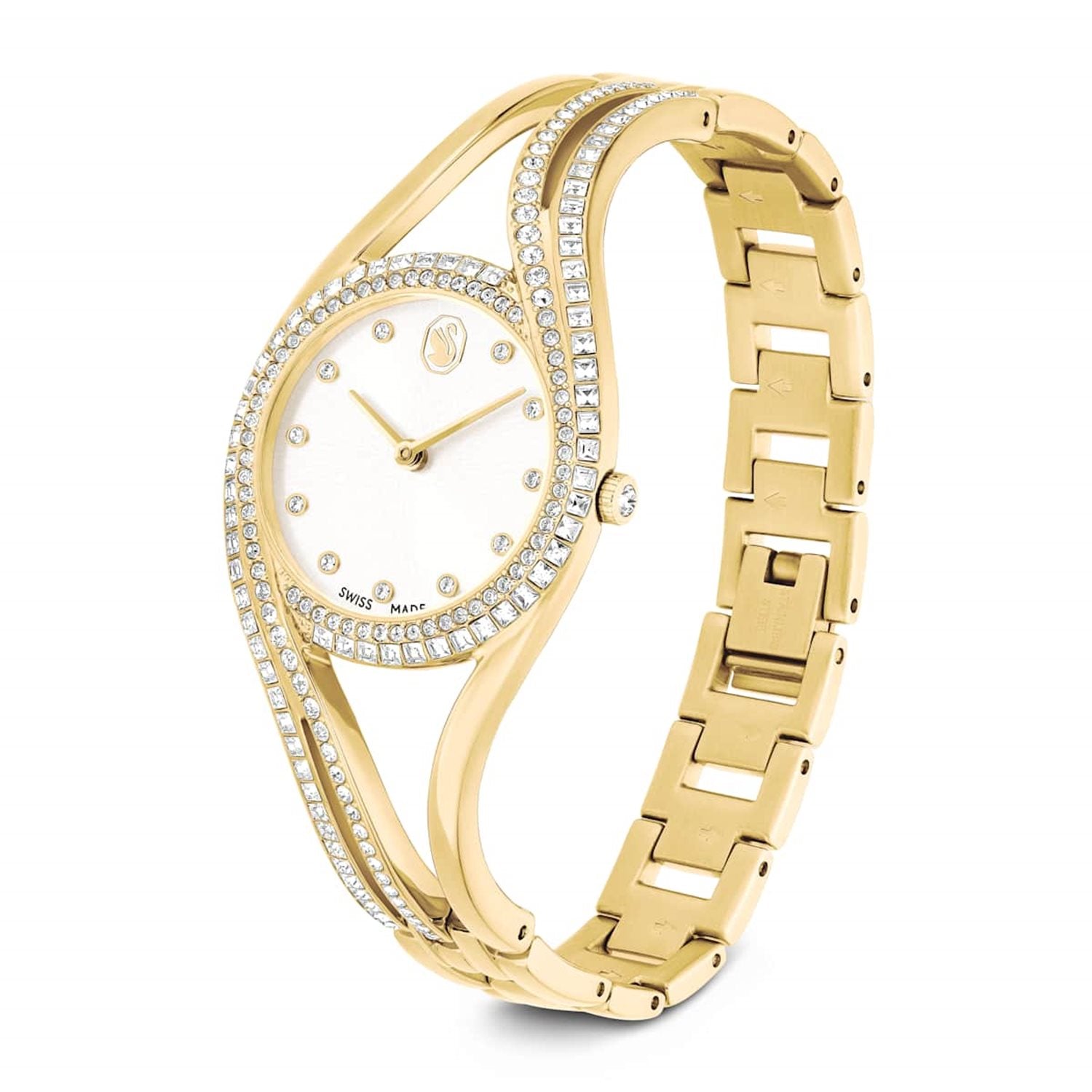 Swarovski Hyperbola Gold-Tone Watch with White Dial 5754534
