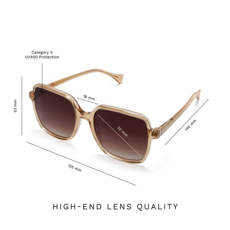 Isabel Bernard La Villette Rene Transparent Beige Quadratisch Sonnenbrille IB400000-02-14-zoom-