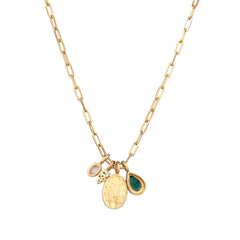 Elli 925 Sterling Silver Necklace Gold plated with Quartz 2004-BF-0008133-001