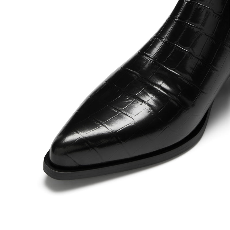 Isabel Bernard Vendôme Amandine Kroko Schwarz Kalbsleder Stiefel IB53010-201-36-zoom-