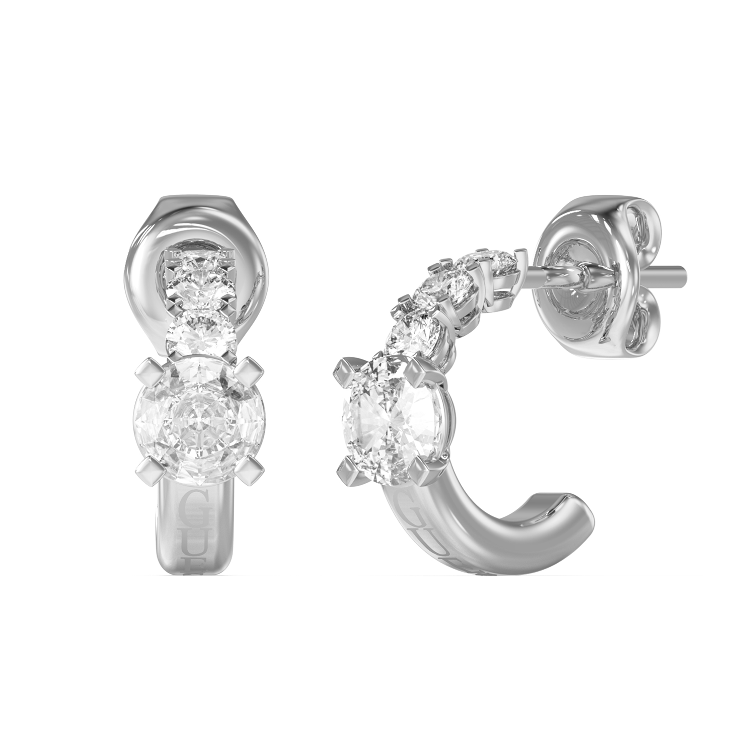 Guess Piercing Studio Silver Earrings JUBE06271JWRHT-U