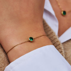 Violet Hamden Venus 925 Sterling Silver Gold-coloured BraceletwithBirthstone VH320010-DEC