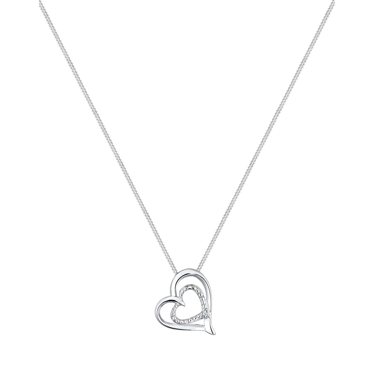 Elli 925 Sterling Silver Necklace with Diamond (0.015 ct) 2004-BF-0008289-001