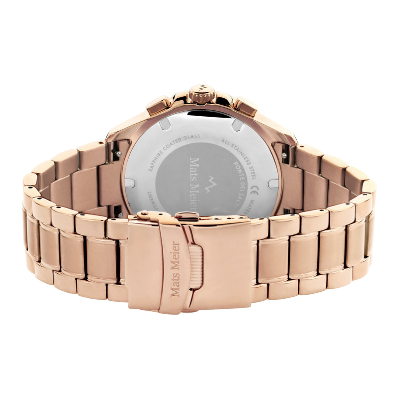Mats Meier Ponte dei Salti Chronograaf HerrenUhr Rosé Goldfarbene und Schwarz MM00510-zoom-