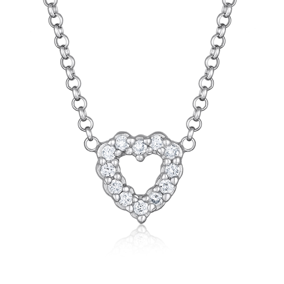 Elli 925 Sterling Silver Necklace with Lab grown diamond (0.18 ct) 2004-BF-0007600-001