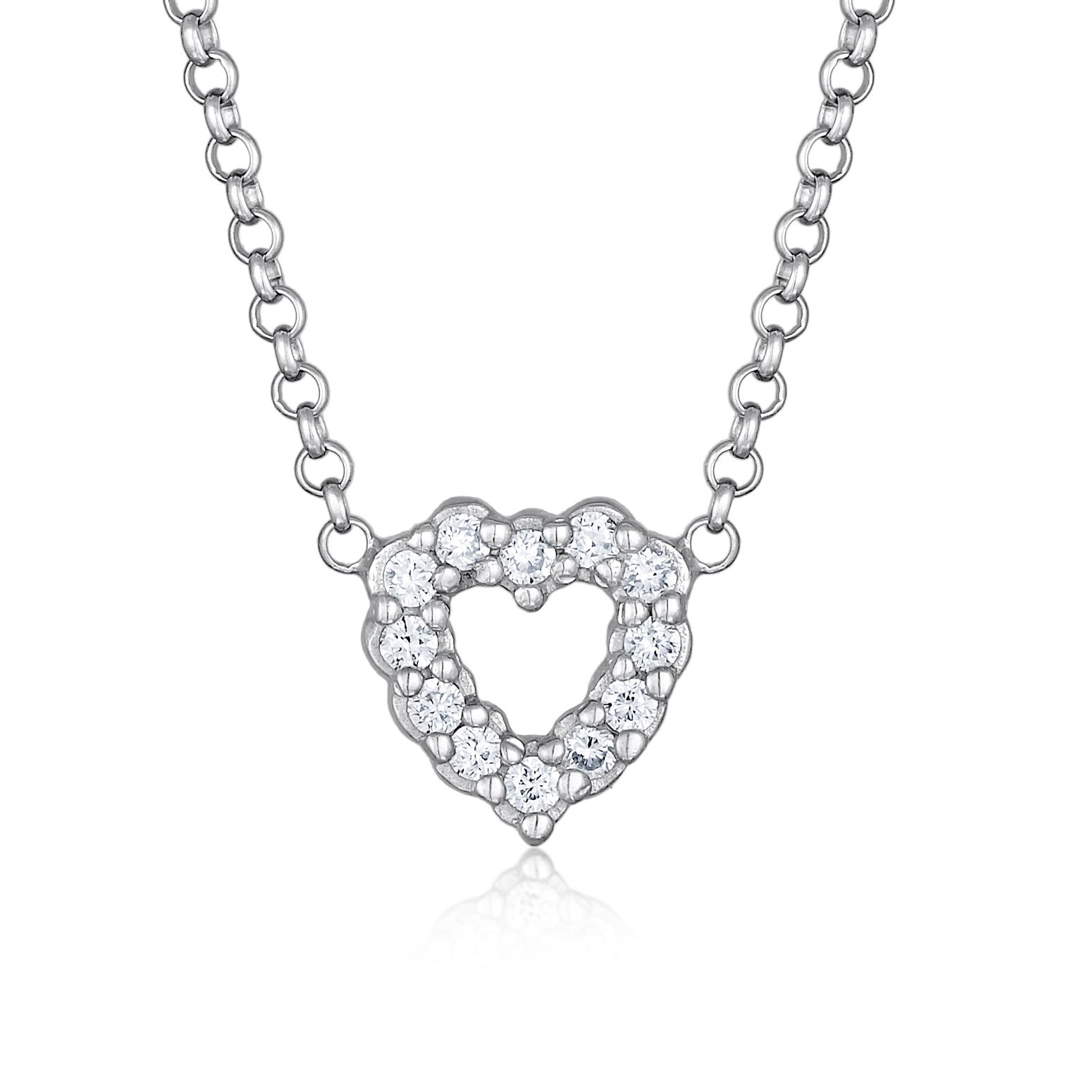 Elli 925 Sterling Silver Necklace with Lab grown diamond (0.18 ct) 2004-BF-0007600-001
