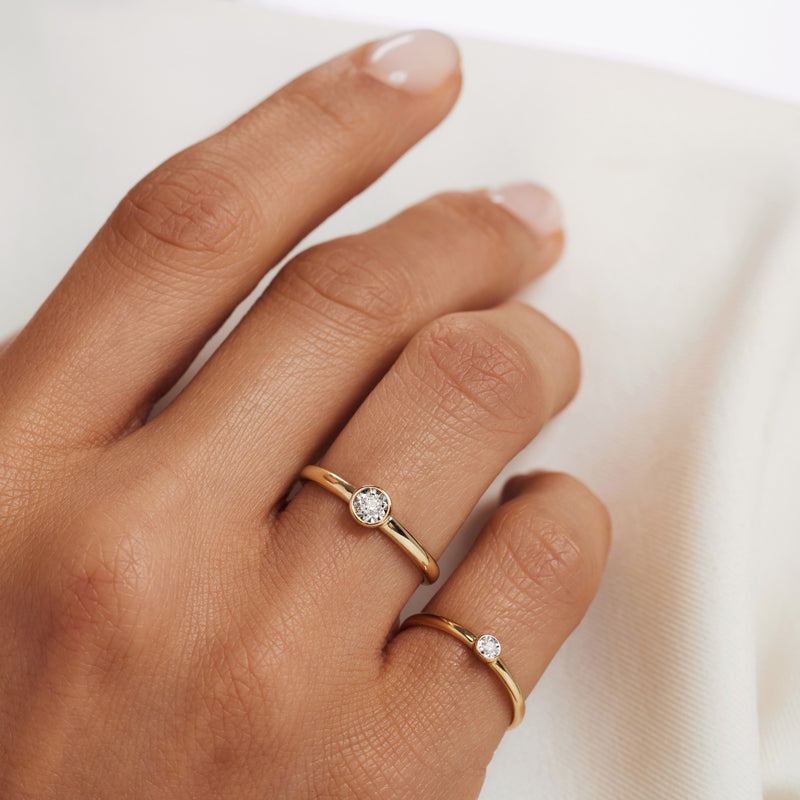 Isabel Bernard De La Paix Inaya 14 Karat | Gold Ring | Diamant 0.01 Karat | IBD330027-60-zoom-