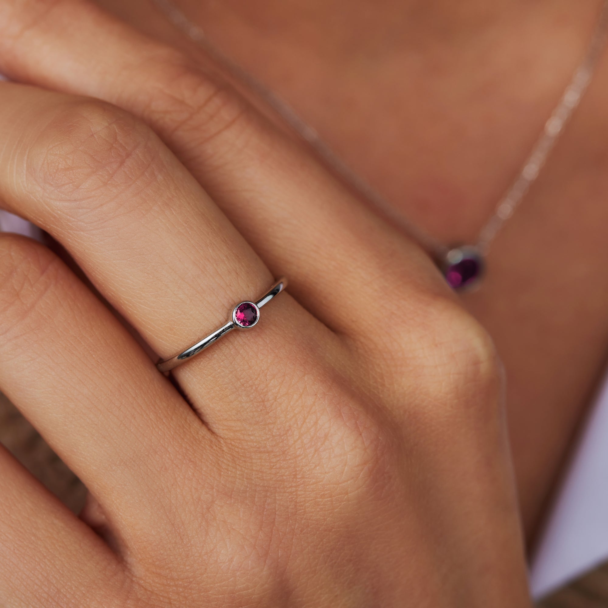 Violet Hamden Venus Zilveren Ring Met Geboortesteen VH330007JUL-56