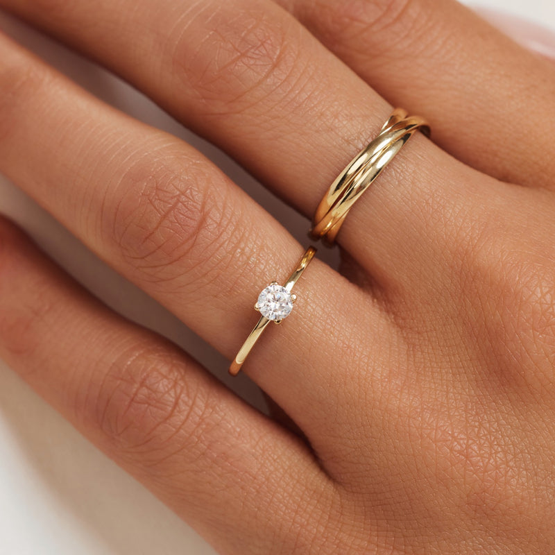 Isabel Bernard Rivoli Méline 14 Karat | Gold Trinity Ring IB330078-60-zoom-