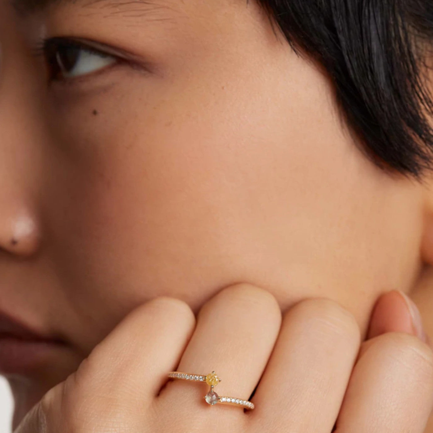 P D Paola Juno 925 Sterling Zilveren Goudkleurige Villa Ring met 18 Karaat Gouden Plating AN01-647-12