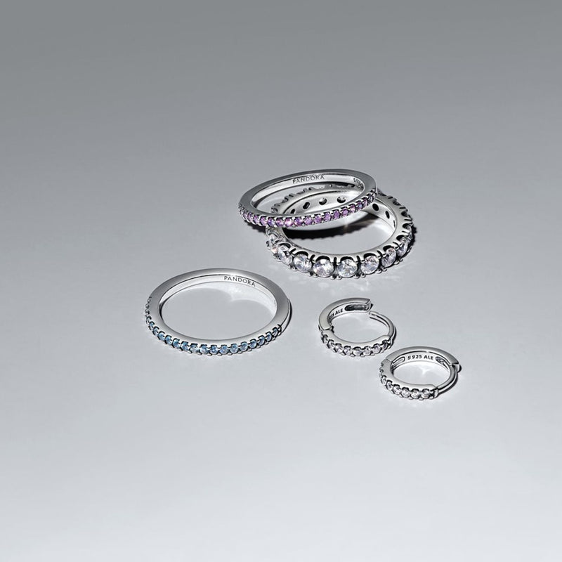 Pandora Timeless Funkelnder Aquamarin Half-Eternity-Band-Ring 192999C03-zoom-