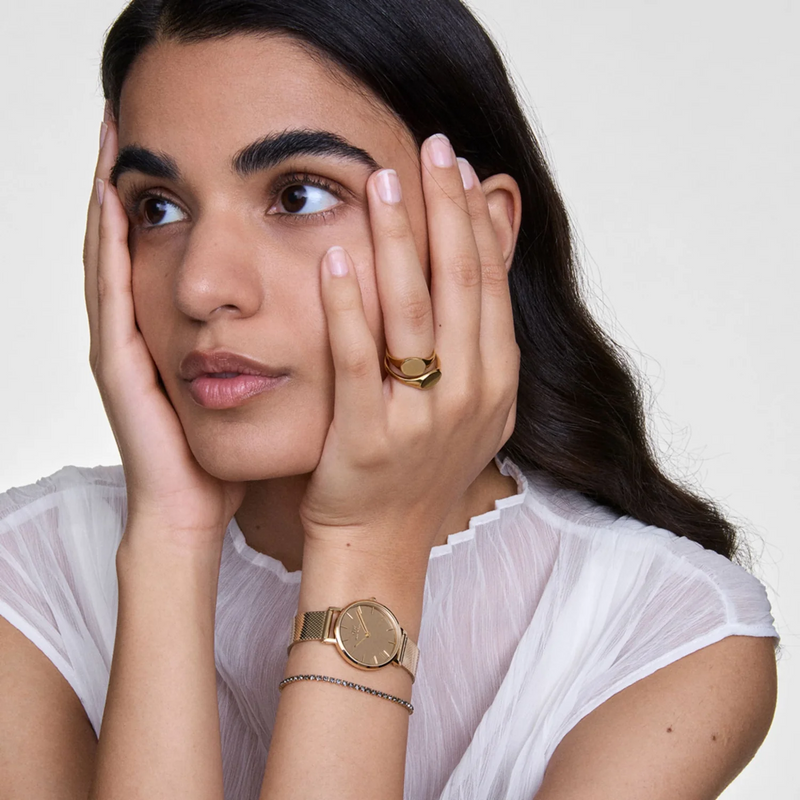 Daniel Wellington Petite&Quadro Mini Reflection Goldene Damenuhr DW00100797-zoom-