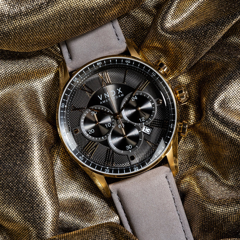 VNDX The Chief Gold Leder Grey Men's Watch 2003-LD33056-16-zoom-