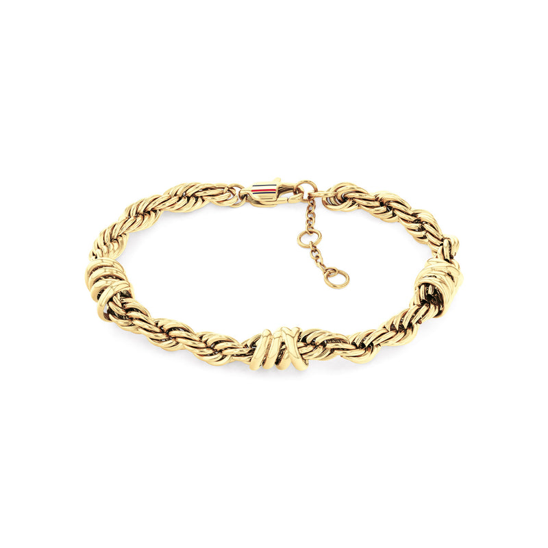 Tommy Hilfiger Edelstahl Goldfarbenes Damen Gliederarmband TJ2781026-zoom-