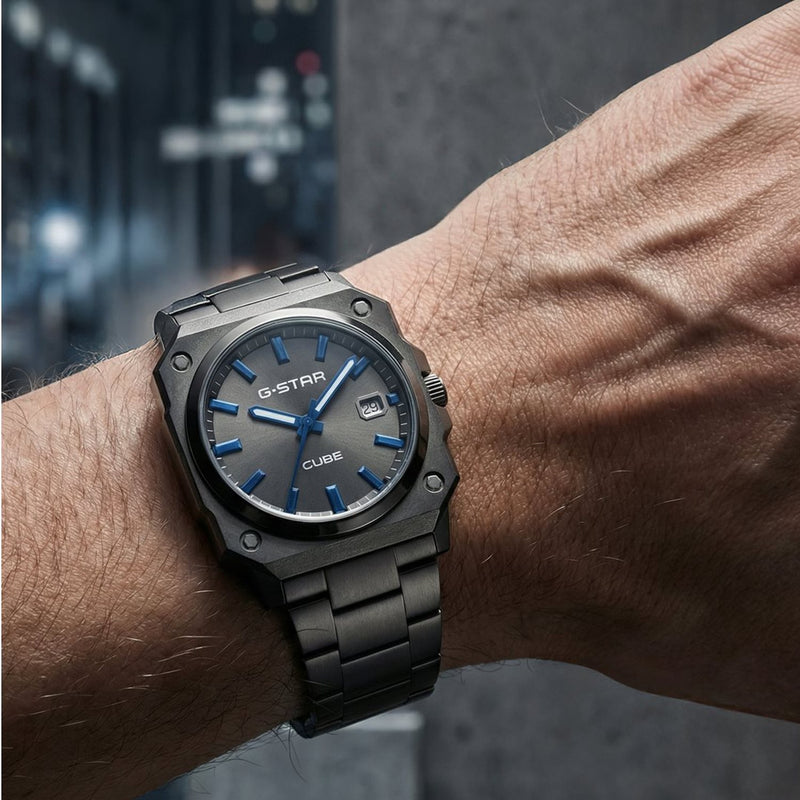 G-STAR Cube Gunmetal Analoge Herrenuhr GSW.508.07-zoom-