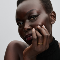 Pandora Essence Gold Plated Rippled Band Ring 163885C00-52