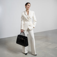 Isabel Bernard Honoré Nadine Black Croco Leather Handbag made of Calfskin IB25033