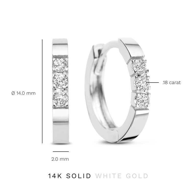 Isabel Bernard De la Paix Madeline 14 Karat | Weißgold Reif-Ohrringe | Diamant 0.15 Karat | IBD360017-zoom-