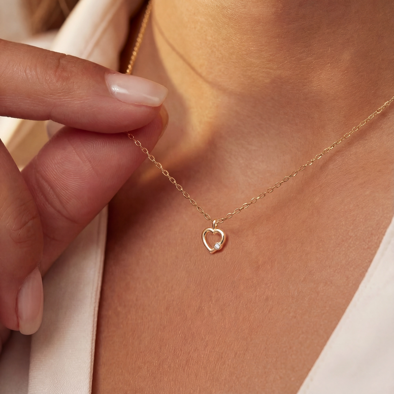 Isabel Bernard De La Paix Amore Necklace With Diamond 0.01 Carat IBD350033-zoom-