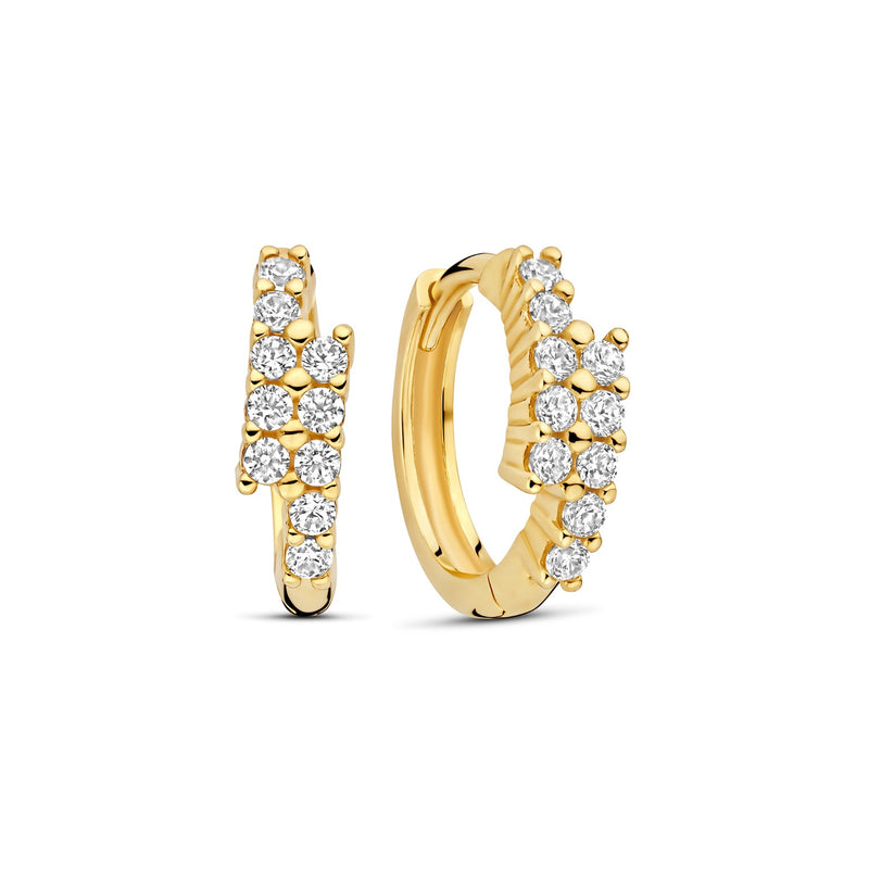 Beloro Jewels Monte Napoleone Joley 9 Karat Gold Creolen mit Zirkonia-Steinen (9,7 mm) BO360117-zoom-