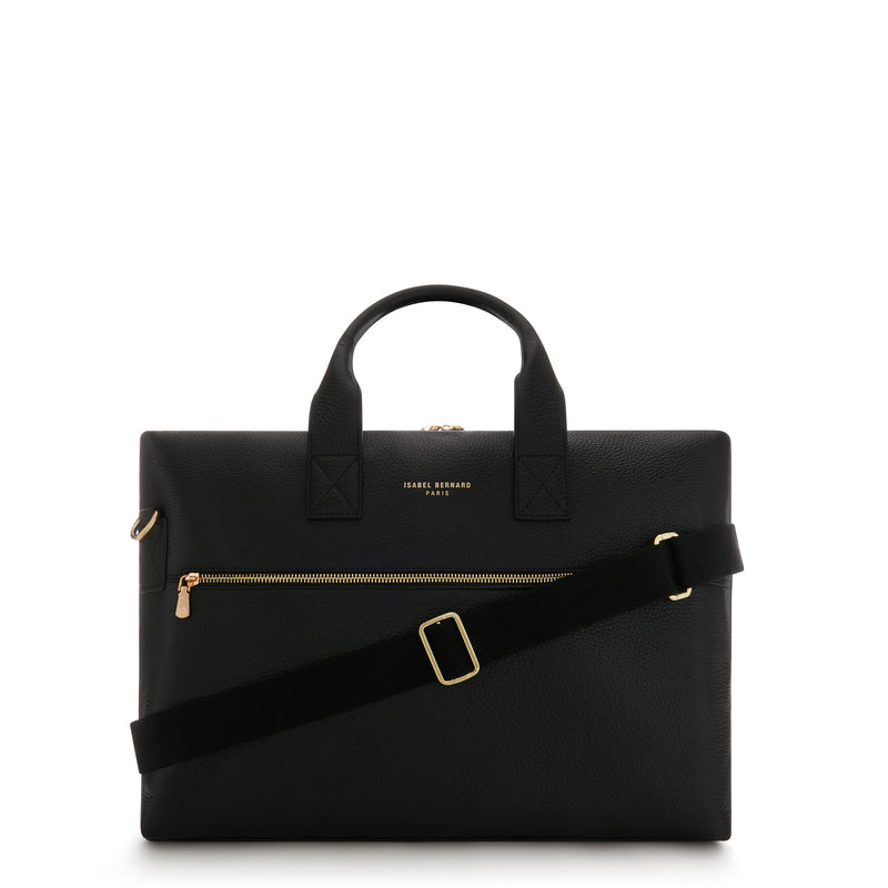 Isabel Bernard Honoré Anique Handtasche aus schwarzem Kalbsleder IB25071-zoom-