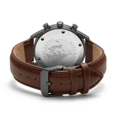 Mats Meier Grand Cornier Chrono Gunmetal/DonkerBrown Watch MM00104
