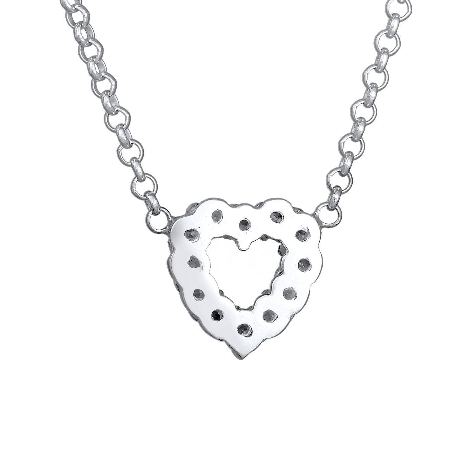Elli 925 Sterling Silver Necklace with Lab grown diamond (0.18 ct) 2004-BF-0007600-001