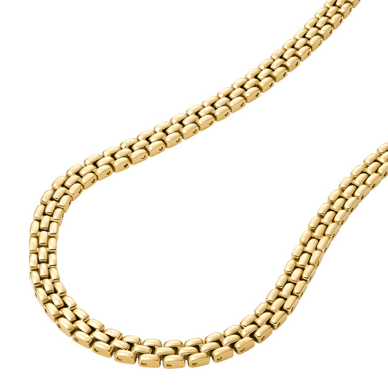 Fossil Arden Gold Coloured Stainless Steel Necklace JF04900710-zoom-