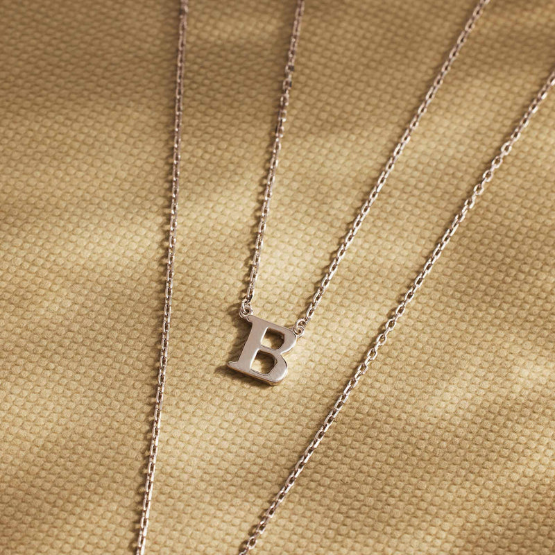 Isabel Bernard Saint Germain Chloé 14 Karat | Weißgold Initiale Halskette IB340061-A-zoom-