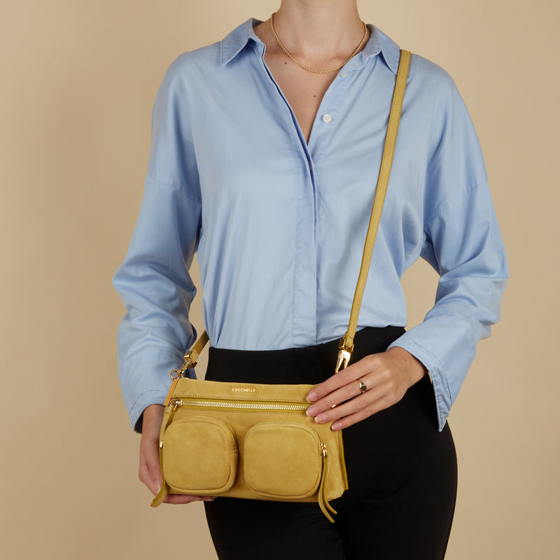 Coccinelle Hyle Suede damen Handtasche Gelb E1PH7180201G09-zoom-