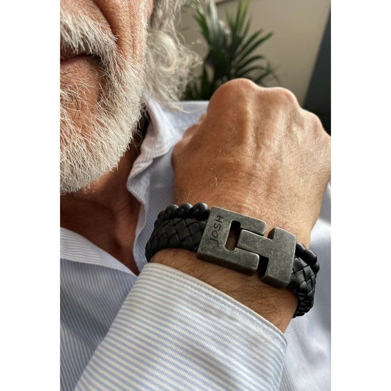Josh herren Armband Schwarz 24966-BRA-VB/BLACK/L-zoom-