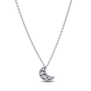 Pandora Moments 925 Sterling Silver Crescent Moon Pendant Necklace 394259C01-50