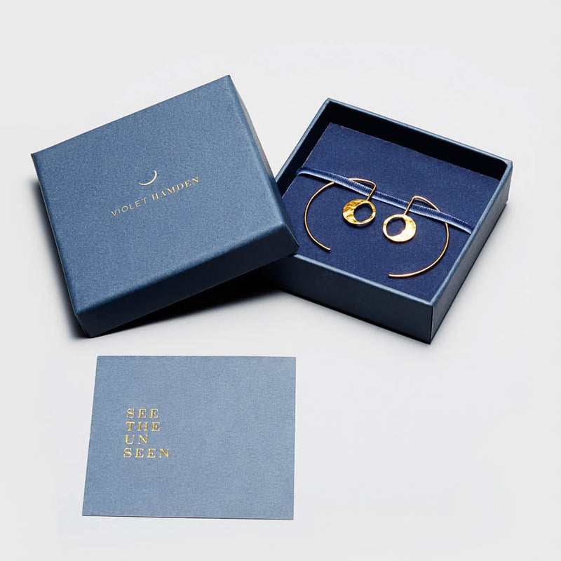 Violet Hamden Luna 925 Sterlingsilber Vergoldete Ohrhänger mit Monden VH10112-zoom-