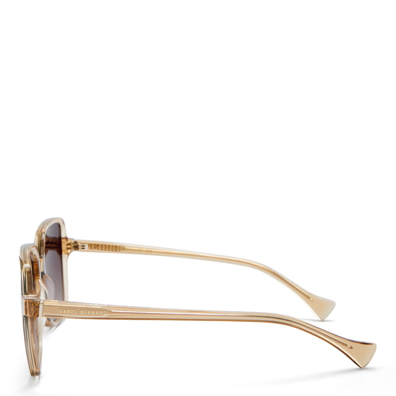 Isabel Bernard La Villette Rene Transparent Beige Quadratisch Sonnenbrille IB400000-02-14-zoom-