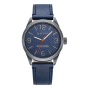 G-STAR Originals Blaue Leder-Herrenuhr GSW.503.04