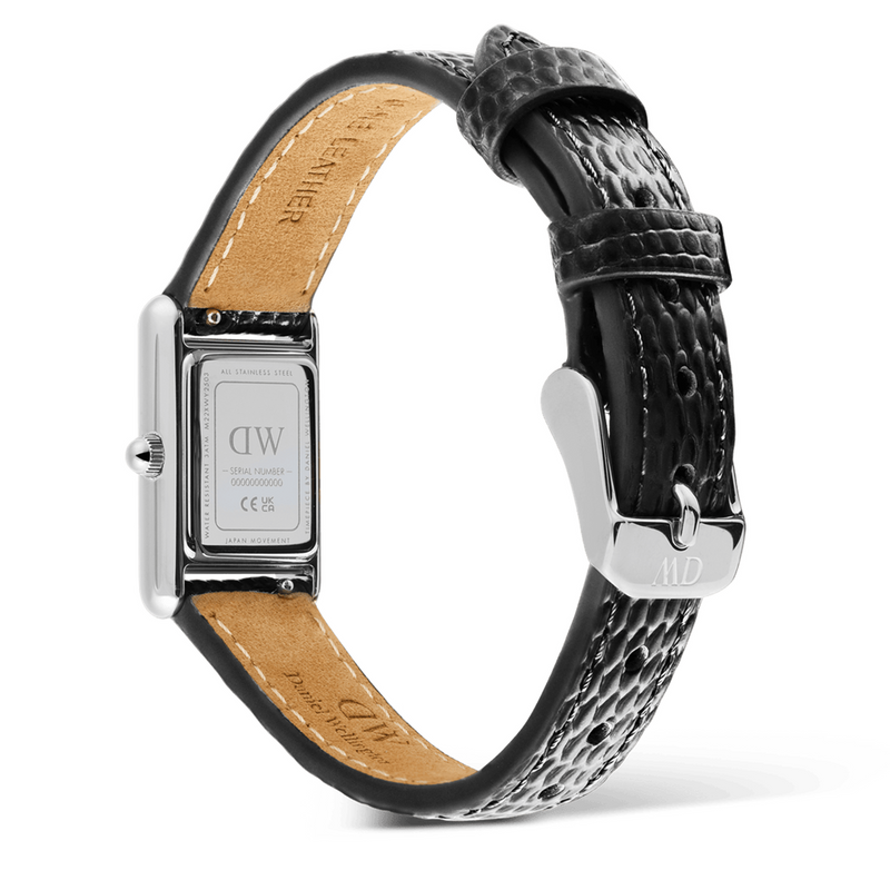 Daniel Wellington Bound Mini Black Lizard Silber Damen Uhr DW00100901-zoom-