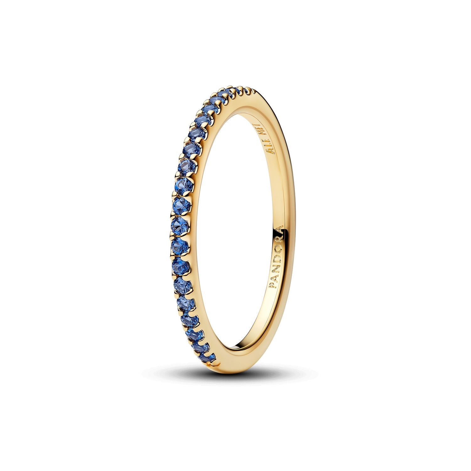 Pandora Timeless Gold Plated Sparkling Blue Half-Eternity Band Ring 162999C02