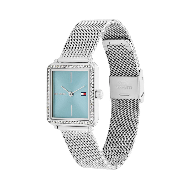 Tommy Hilfiger Tea Silberne Und Blaue Damenuhr TH1782789-zoom-