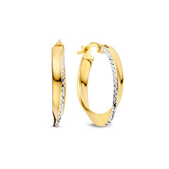 Isabel Bernard Rivoli Laura 14 carat Gold Hoop Earrings with Diamond Cut IB360258