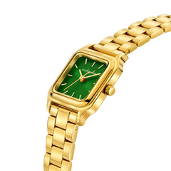 Violet Hamden Dawn Base Square Women's Watch Gold Coloured and Green VH09041