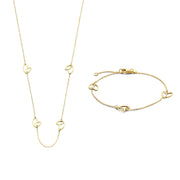 Isabel Bernard Cadeau d'Isabel 14 Karat Gold Halskette und Armband Geschenkset IB90187