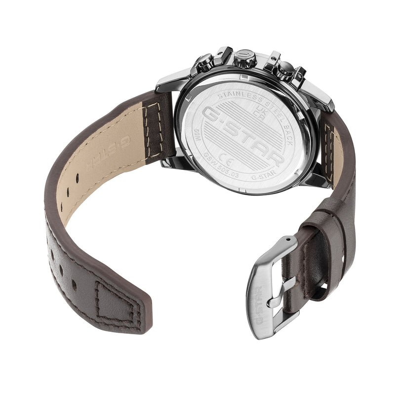 G-STAR Bend3D Grüne Herrenuhr mit braunem Lederarmband GSW.505.03-zoom-