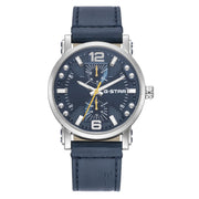 G-STAR Rovic Silberfarbene und Blaue Herrenuhr GSW.509.01
