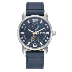 G-STAR Rovic Silver-Tone and Blue Men's Watch GSW.509.01