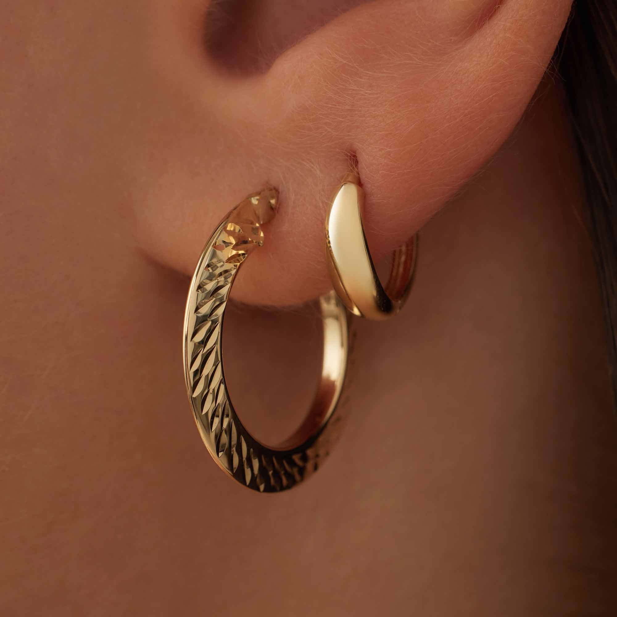 Isabel Bernard Rivoli Morgane 14 Carat Golden Hoop Earrings IB360247
