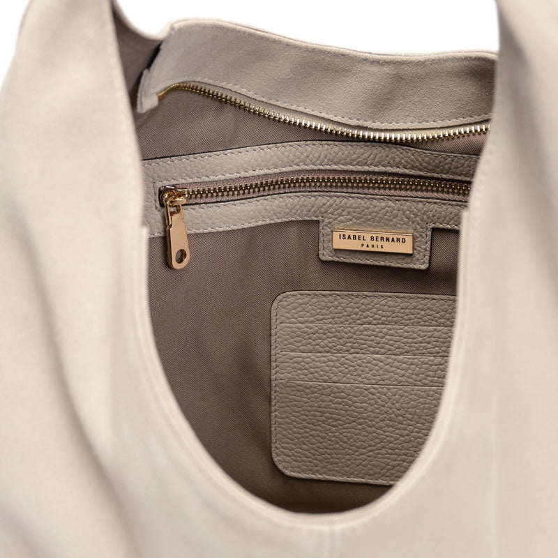 Isabel Bernard Honoré Grace cremefarbene Wildleder-Schultertasche IB25093-170-zoom-