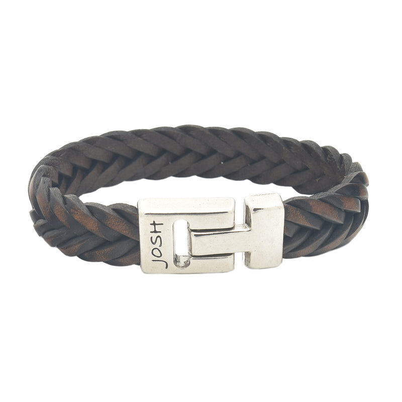 Josh Schwarze Leder Armband 24001-bra-S/MELBLACK/L-zoom-