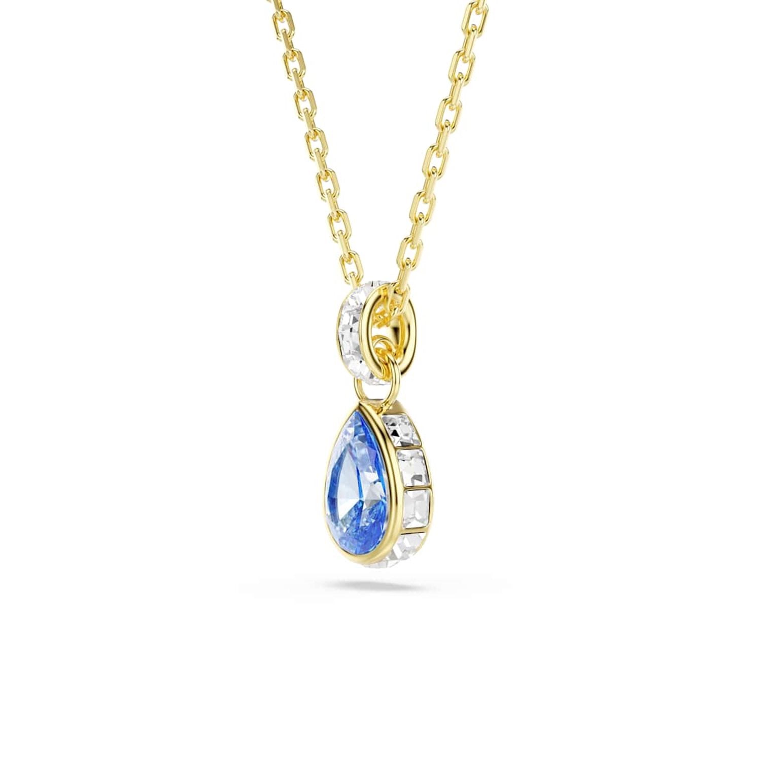 Swarovski Chroma Gold-Tone Necklace with Blue Crystal Pendant 5757786